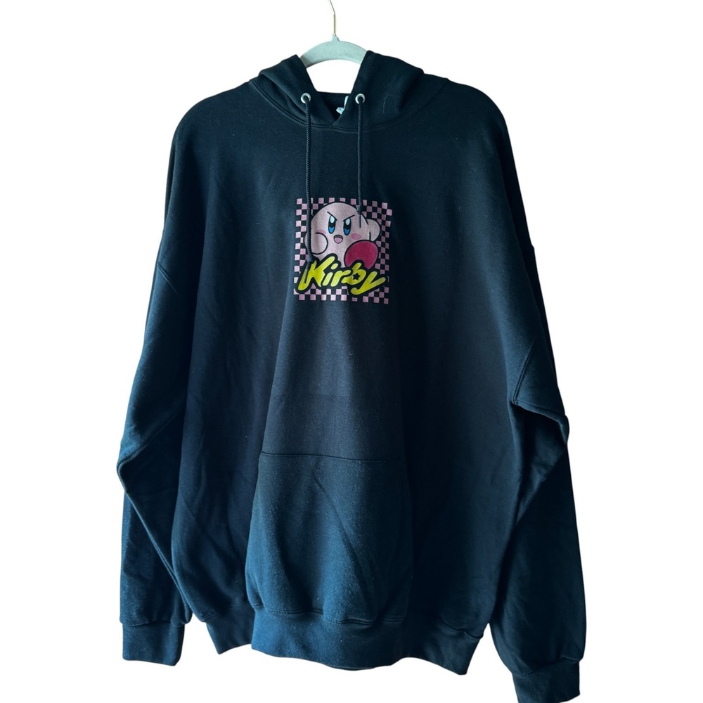 Kirby Men's 2XL XXL Black Pullover‎ Hoodie Sweatshirt NEW